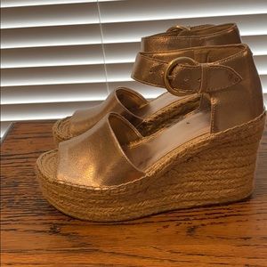 Marc Fisher rose gold espadrilles